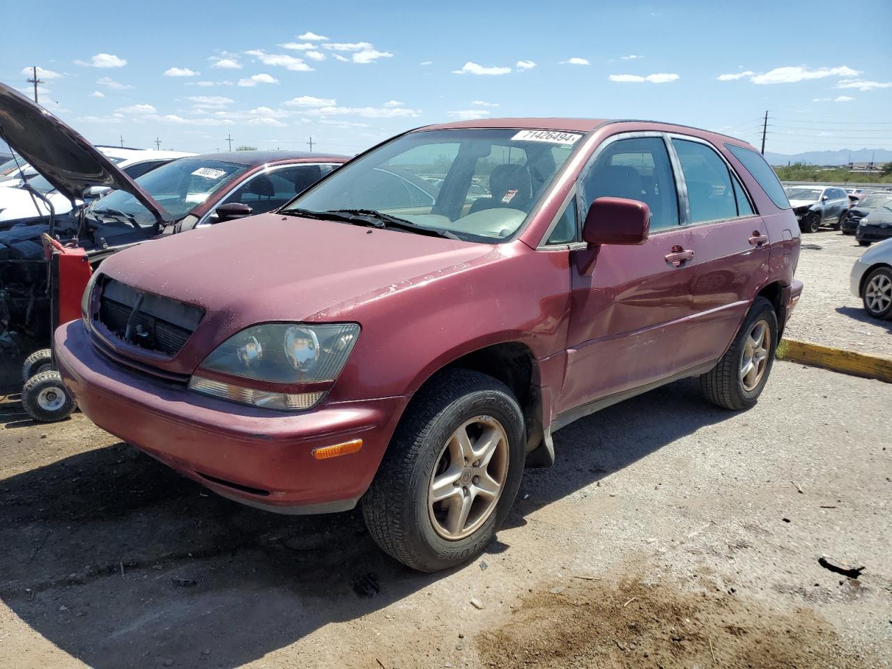 LEXUS RX 300 1999 red  gas JT6GF10U7X0021306 photo #1