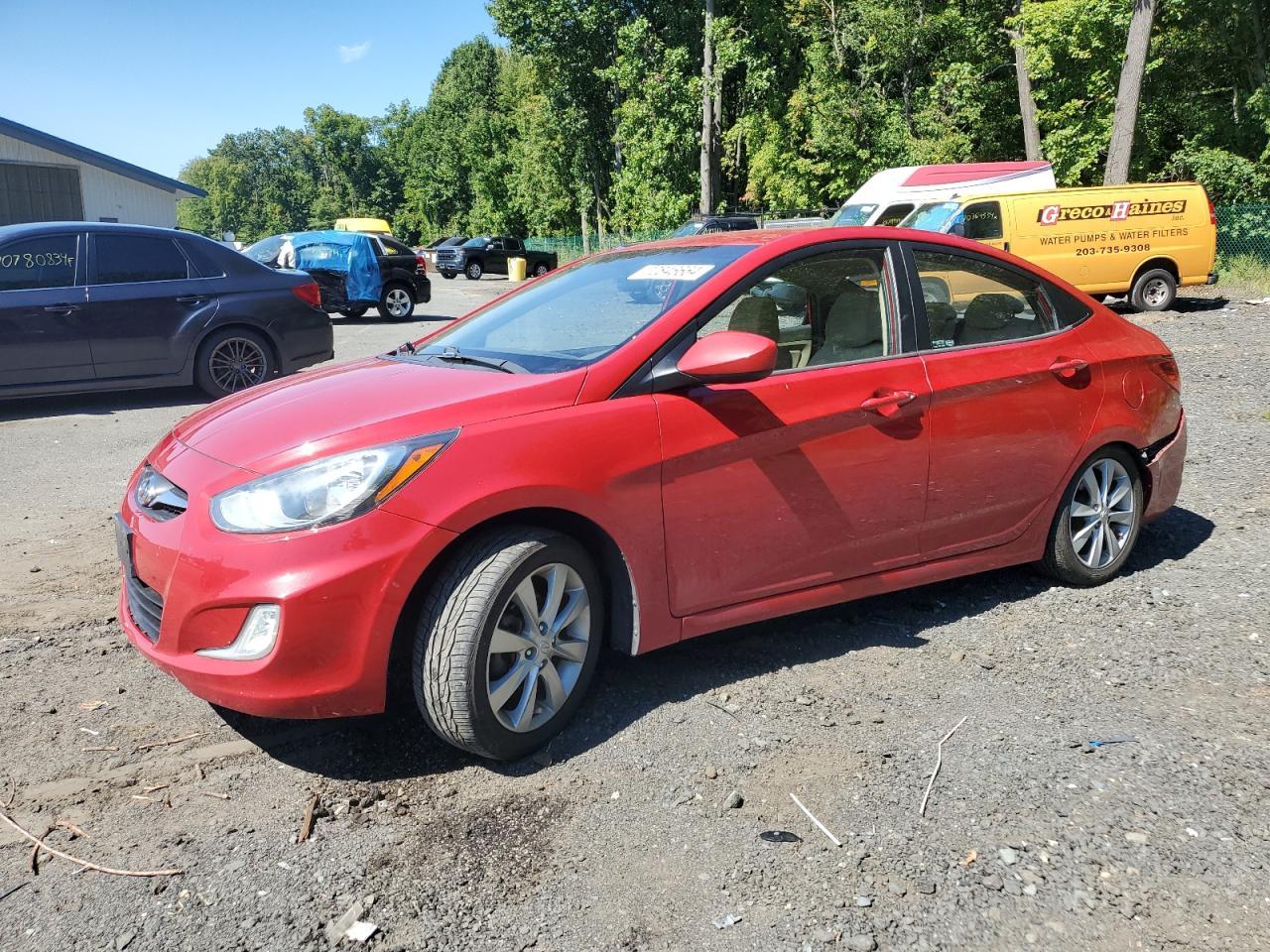 HYUNDAI ACCENT GLS 2012 red  gas KMHCU4AE2CU036560 photo #1