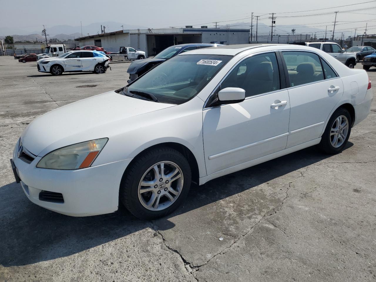 HONDA ACCORD EX 2007 white  gas 1HGCM56747A127018 photo #1