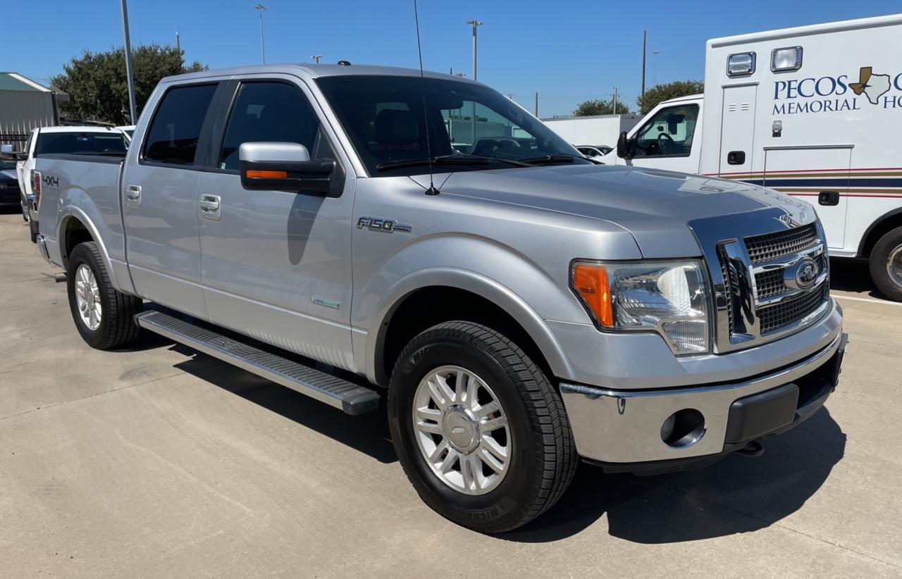 FORD F150 SUPER 2012 silver crew pic gas 1FTFW1ET0CFA69161 photo #1