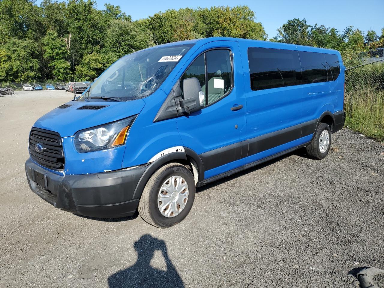 FORD TRANSIT T- 2019 blue  gas 1FBZX2YM4KKA34847 photo #1