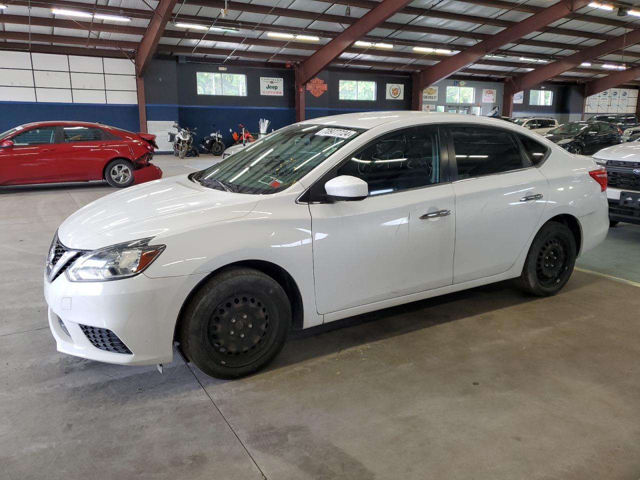 NISSAN SENTRA S 2019 white  gas 3N1AB7AP2KY352057 photo #1