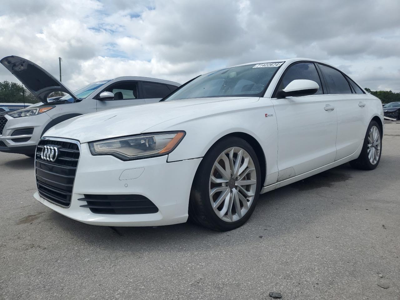 AUDI A6 PREMIUM 2013 white sedan 4d gas WAUGGAFC8DN129062 photo #1