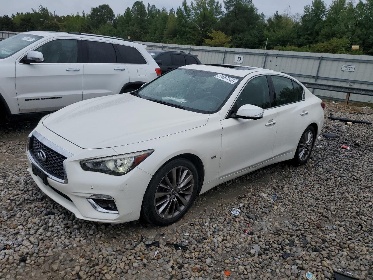 INFINITI Q50 LUXE 2018 white  gas JN1EV7AR1JM440352 photo #1