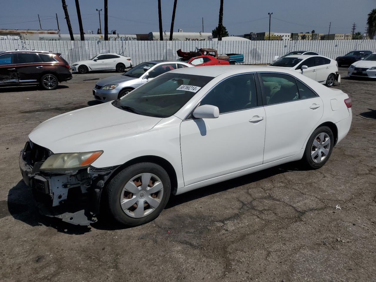 TOYOTA CAMRY CE 2007 white  gas 4T1BE46K67U688434 photo #1