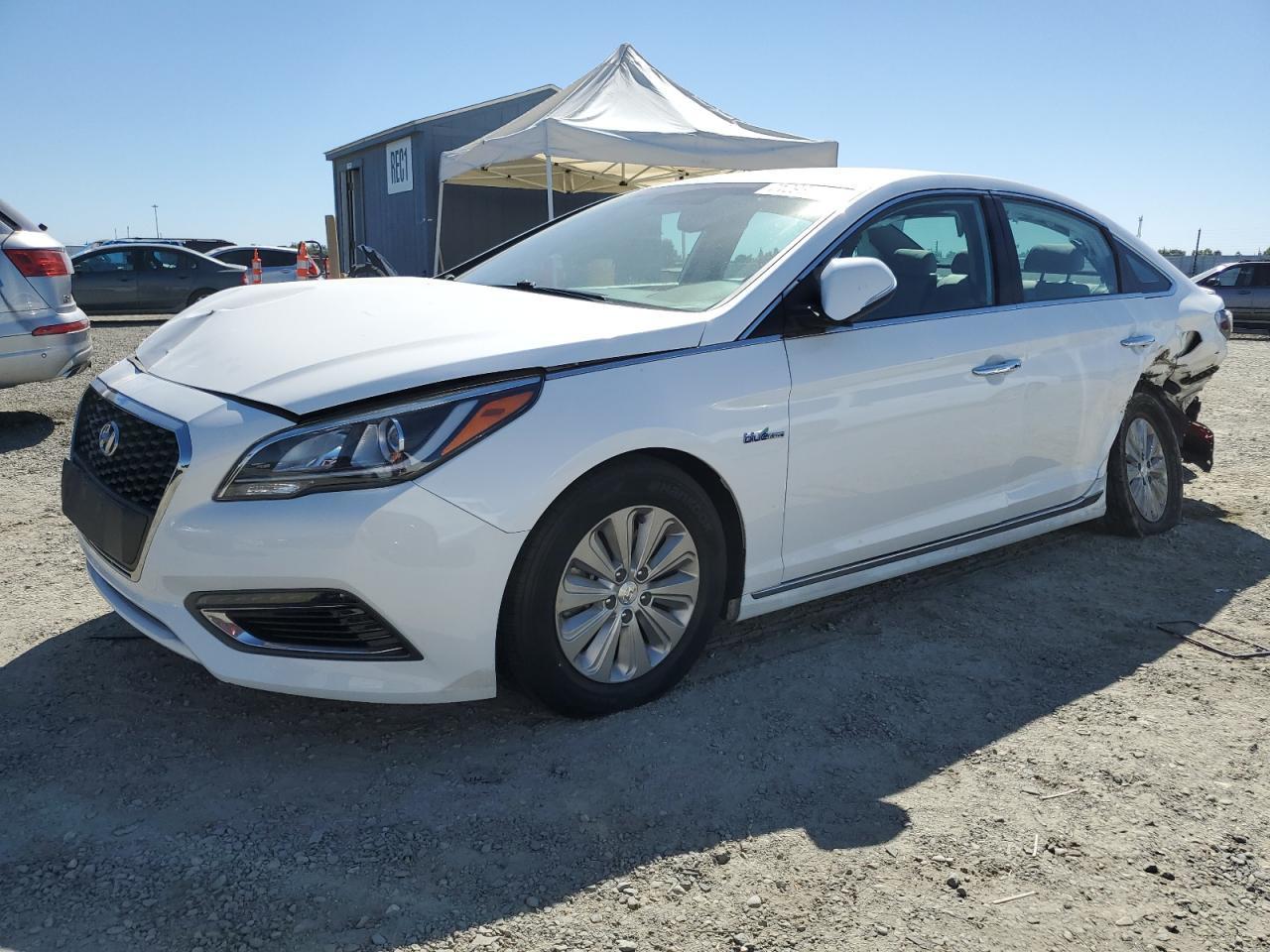 HYUNDAI SONATA HYB 2017 white  hybrid engine KMHE24L14HA053717 photo #1