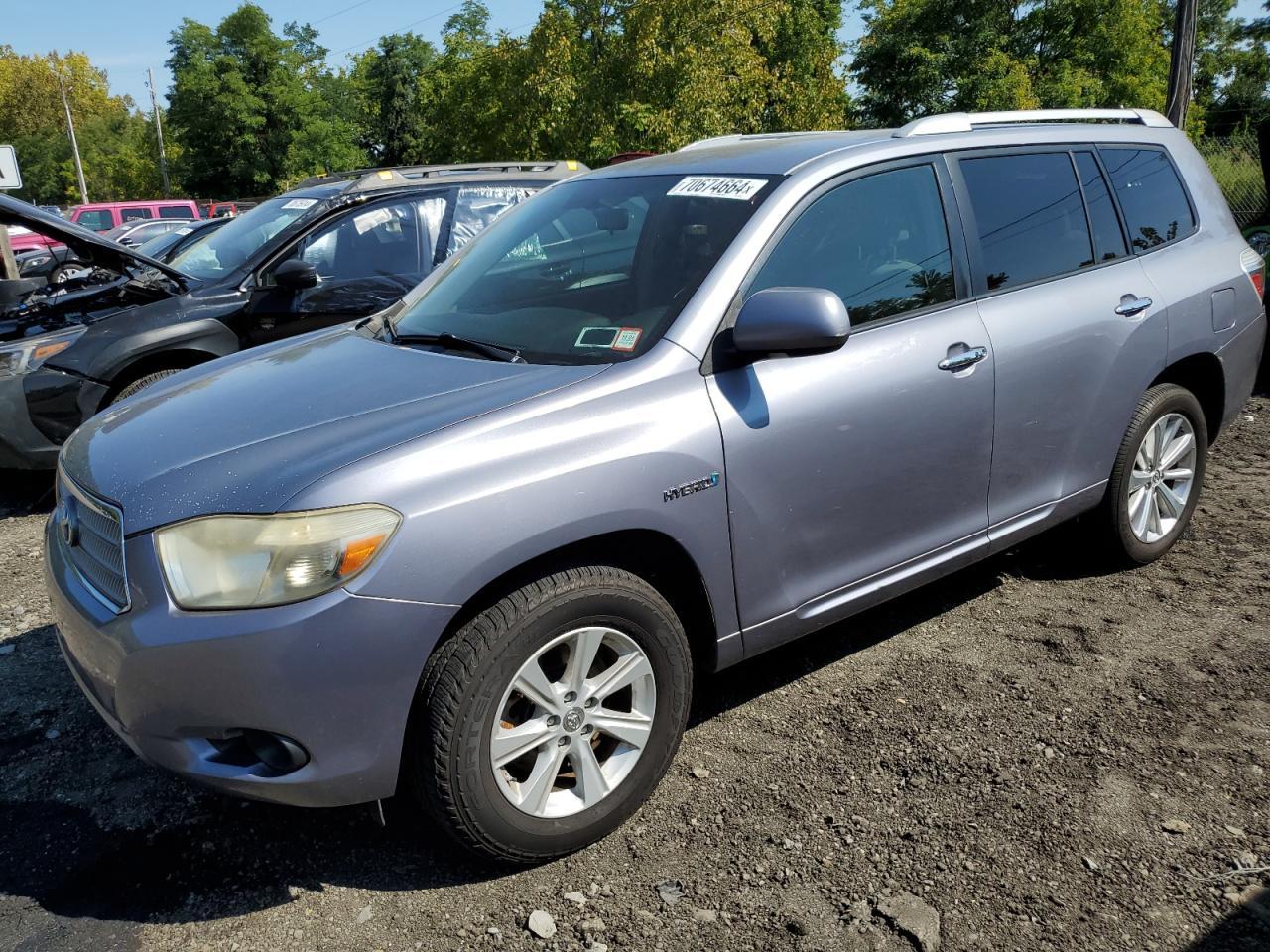 TOYOTA HIGHLANDER 2009 gray 4dr spor hybrid engine JTEEW41A392027046 photo #1