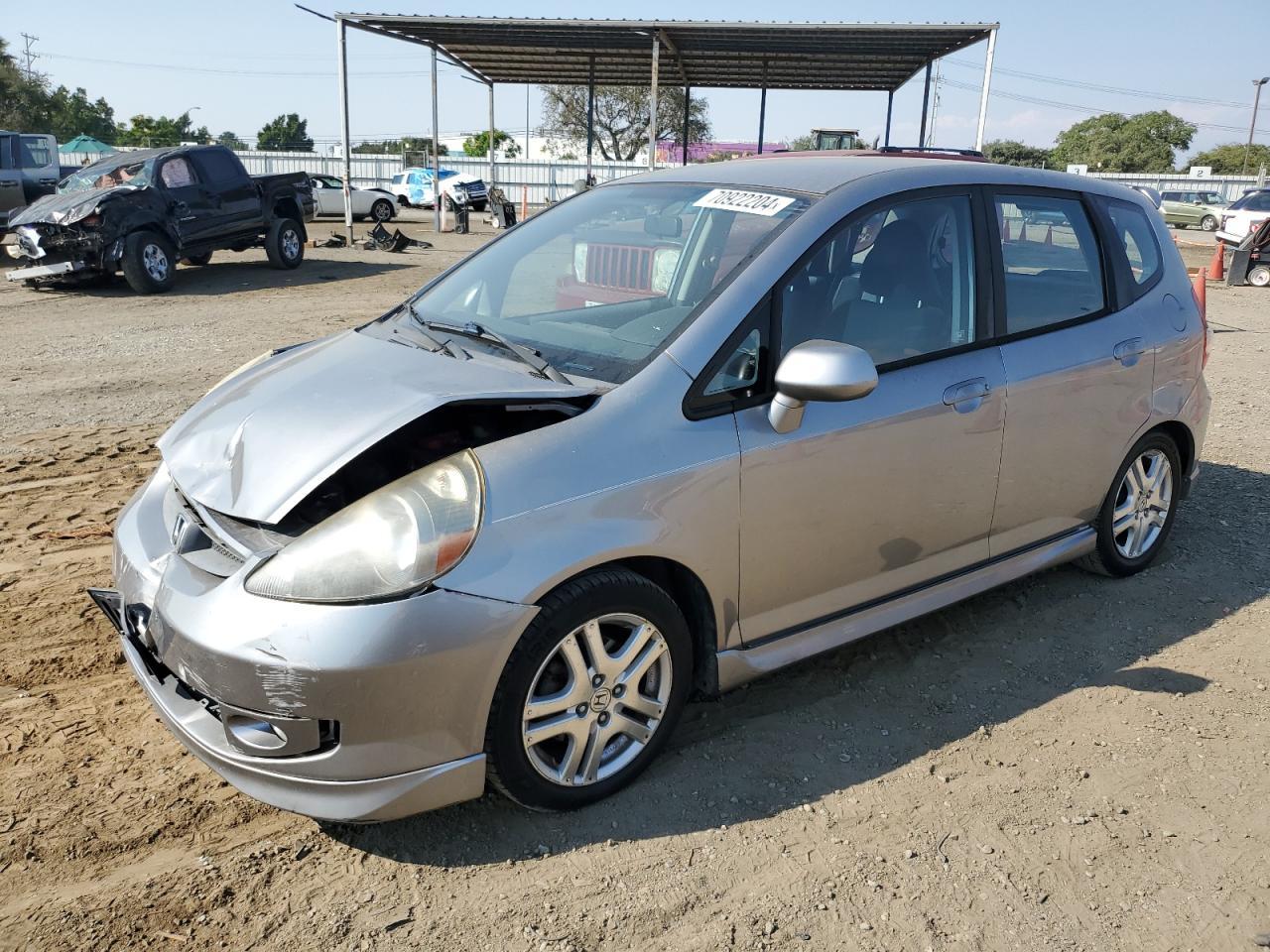 HONDA FIT S 2007 silver hatchbac gas JHMGD376X7S001877 photo #1