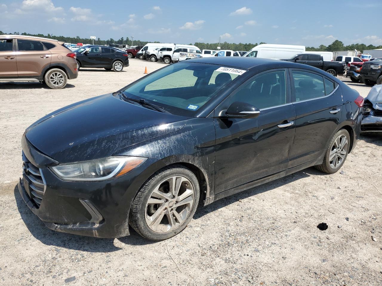 HYUNDAI ELANTRA SE 2017 black  gas KMHD84LF3HU043054 photo #1