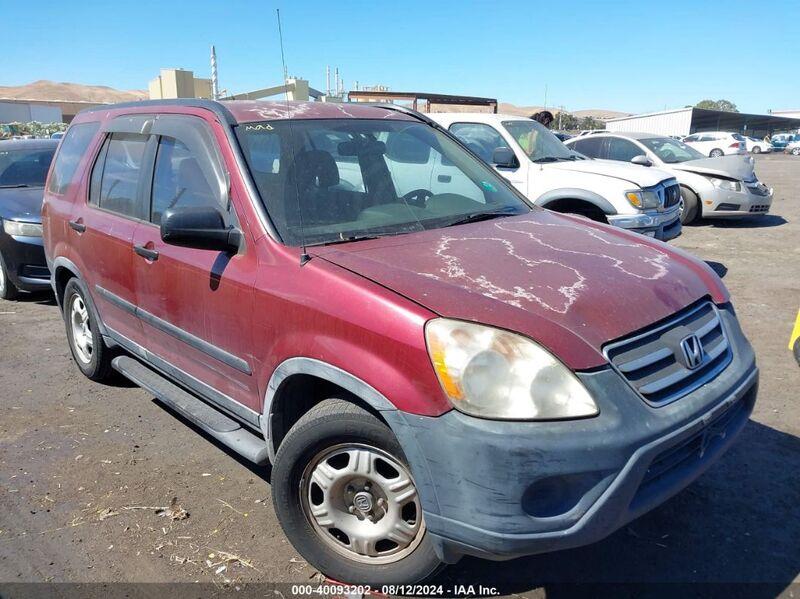 2005 HONDA CR-V LX Burgundy  Gasoline JHLRD68545C020095 photo #1