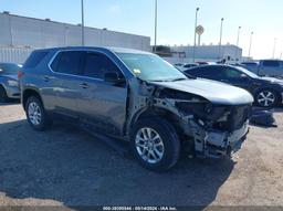 2021 CHEVROLET TRAVERSE FWD LS Gray  Gasoline 1GNERFKW3MJ185877 photo #2