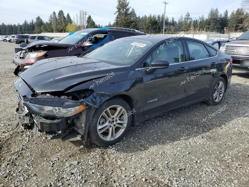 FORD FUSION SE 2018 black  hybrid engine 3FA6P0LU5JR116273 photo #1