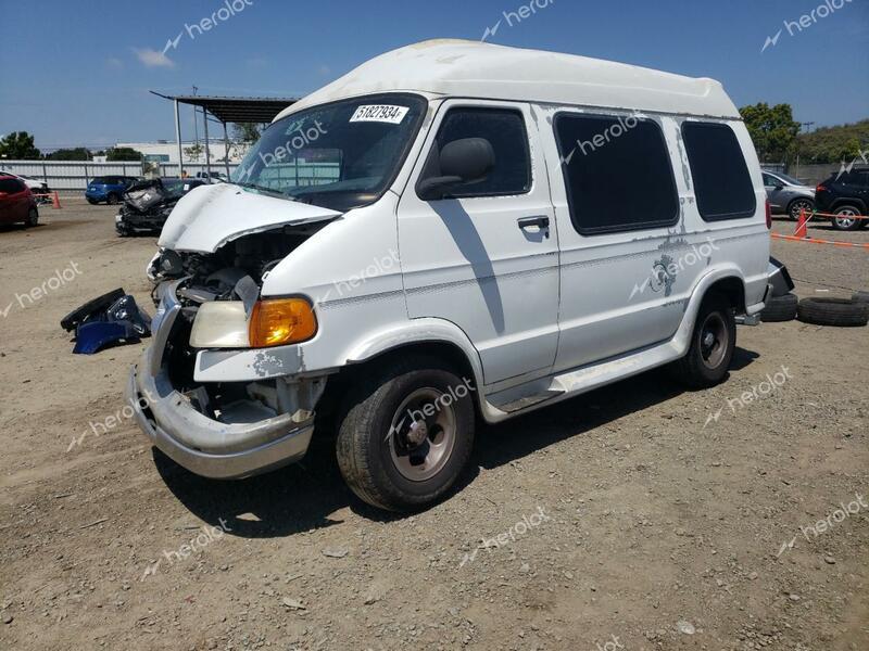 DODGE RAM VAN B1 2000 white  gas 2B6HB11X6YK173485 photo #1