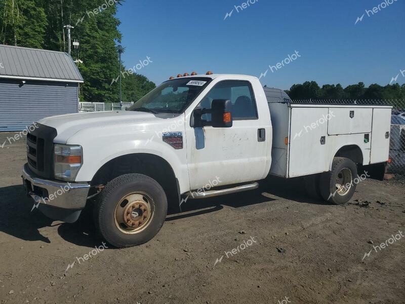 FORD F350 SUPER 2008 white chassis diesel 1FDWF37R78ED28525 photo #1