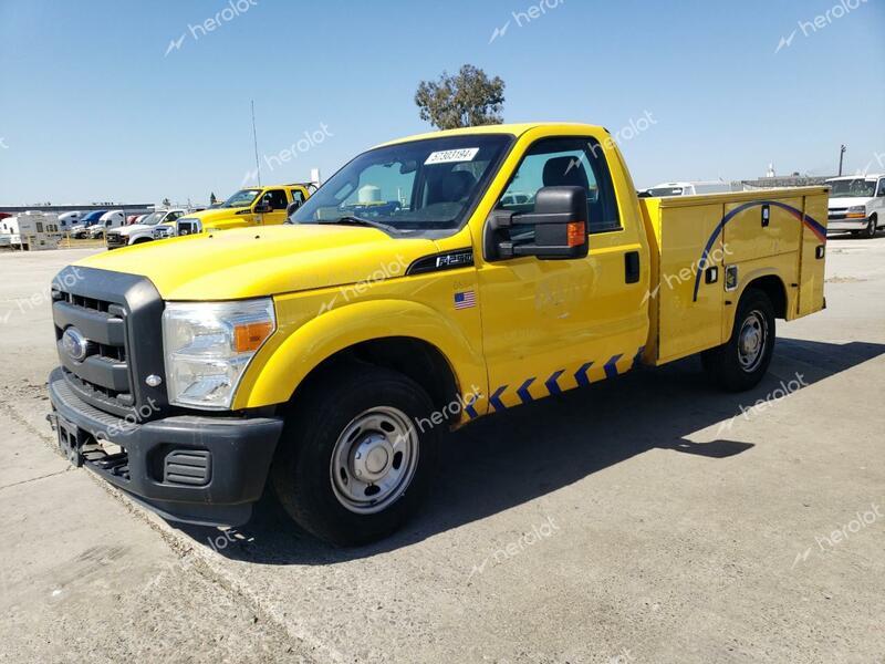 FORD F250 SUPER 2015 yellow pickup gas 1FDBF2A66FEB16008 photo #1