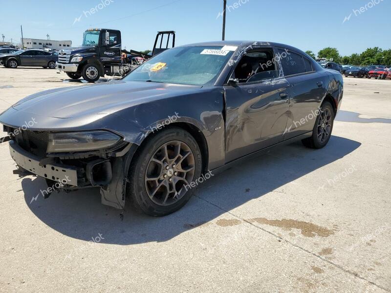 DODGE CHARGER GT 2018 gray  flexible fuel 2C3CDXJG7JH292852 photo #1