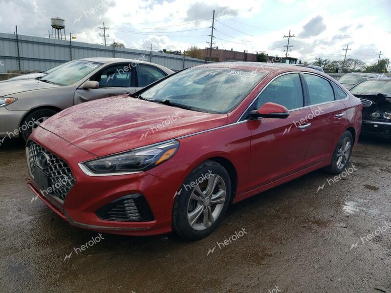 HYUNDAI SONATA SPO 2018 red  gas 5NPE34AF4JH723135 photo #1