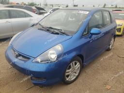 HONDA FIT S 2007 blue  gas JHMGD38647S022142 photo #2