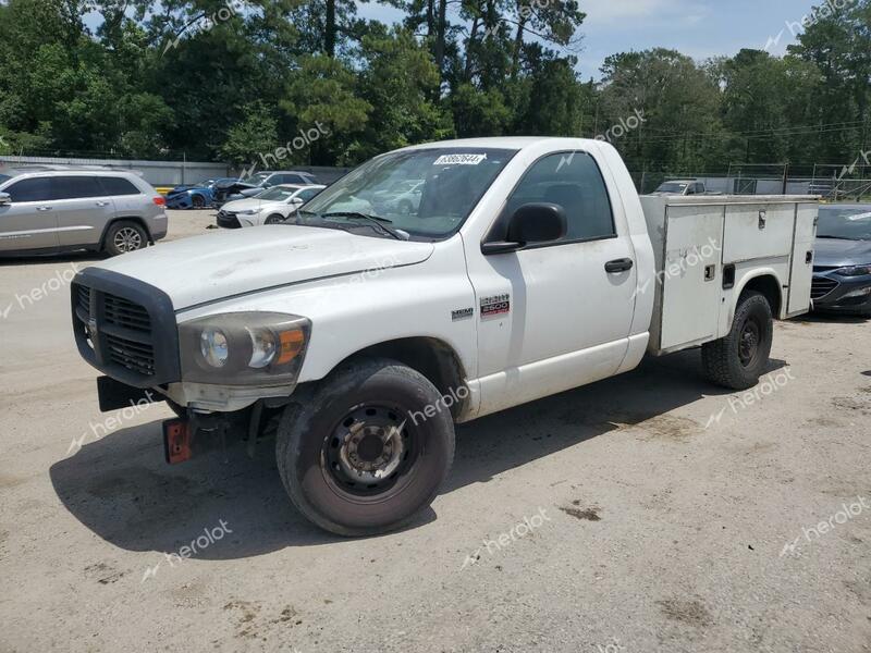 DODGE RAM 2500 S 2008 white pickup gas 3D7KR26D08G228940 photo #1