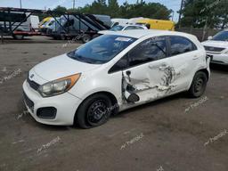 KIA RIO LX 2014 white hatchbac gas KNADM5A32E6353787 photo #2