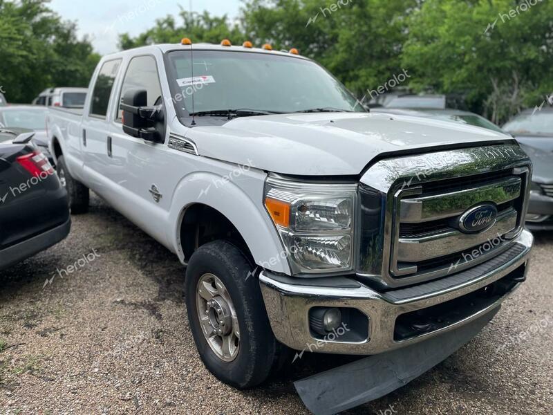 FORD F350 SUPER 2014 white crew pic diesel 1FT8W3BT3EEB40662 photo #1