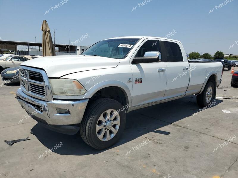 DODGE RAM 2500 L 2012 white crew pic diesel 3C6UD5KL0CG182445 photo #1