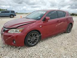 LEXUS CT 200 2012 red  hybrid engine JTHKD5BH3C2102221 photo #2