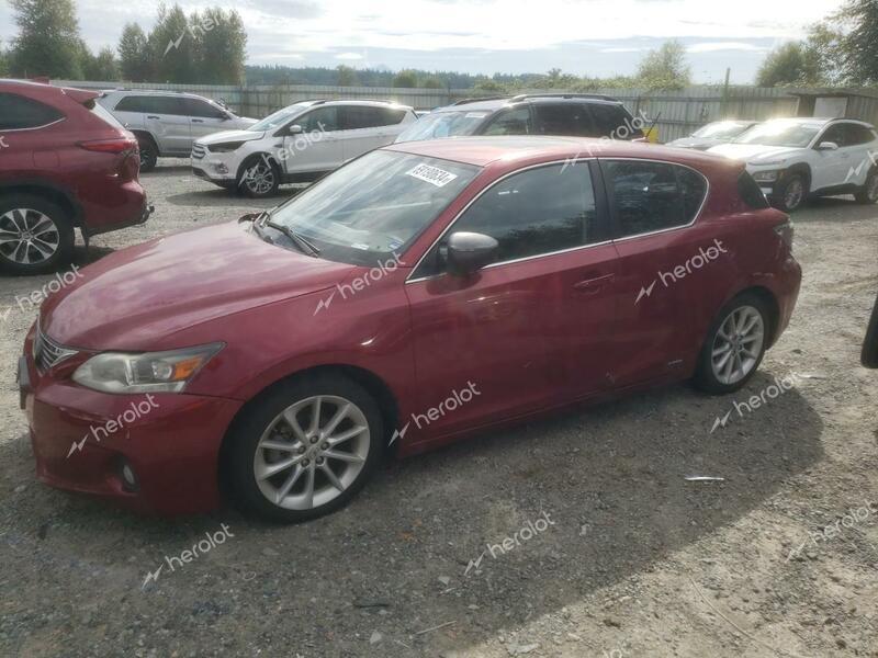 LEXUS CT 200 2012 maroon  hybrid engine JTHKD5BH6C2048896 photo #1