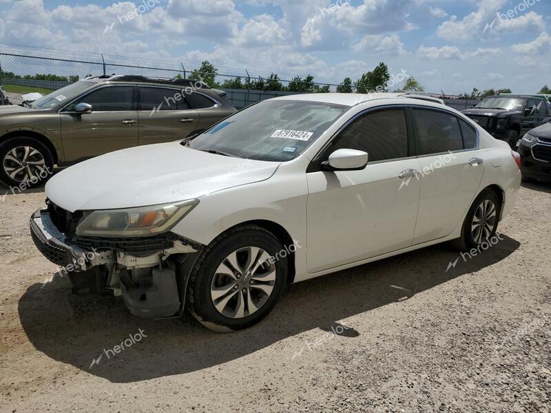 HONDA ACCORD LX 2013 white  gas 1HGCR2F32DA096389 photo #1