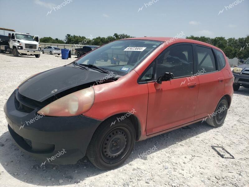 HONDA FIT 2007 red hatchbac gas JHMGD38497S023527 photo #1