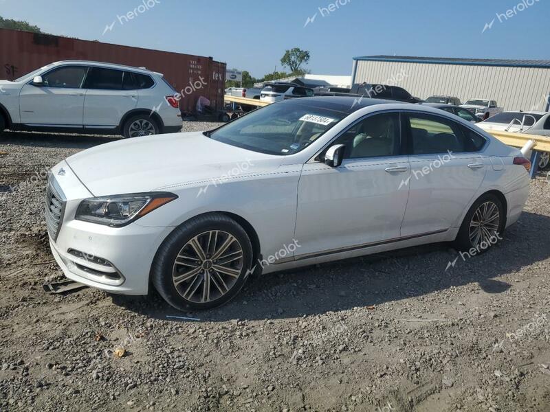 GENESIS G80 BASE 2018 white  gas KMHGN4JE3JU233846 photo #1