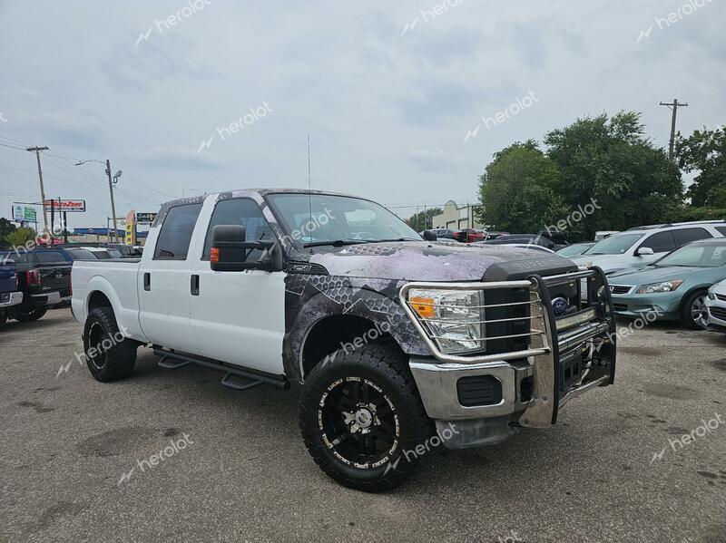 FORD F250 SUPER 2011 white crew pic diesel 1FT7W2BT7BED11527 photo #1