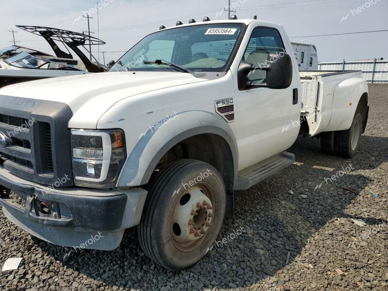 FORD F550 SUPER 2008 white chassis diesel 1FDAF56R18ED70020 photo #1