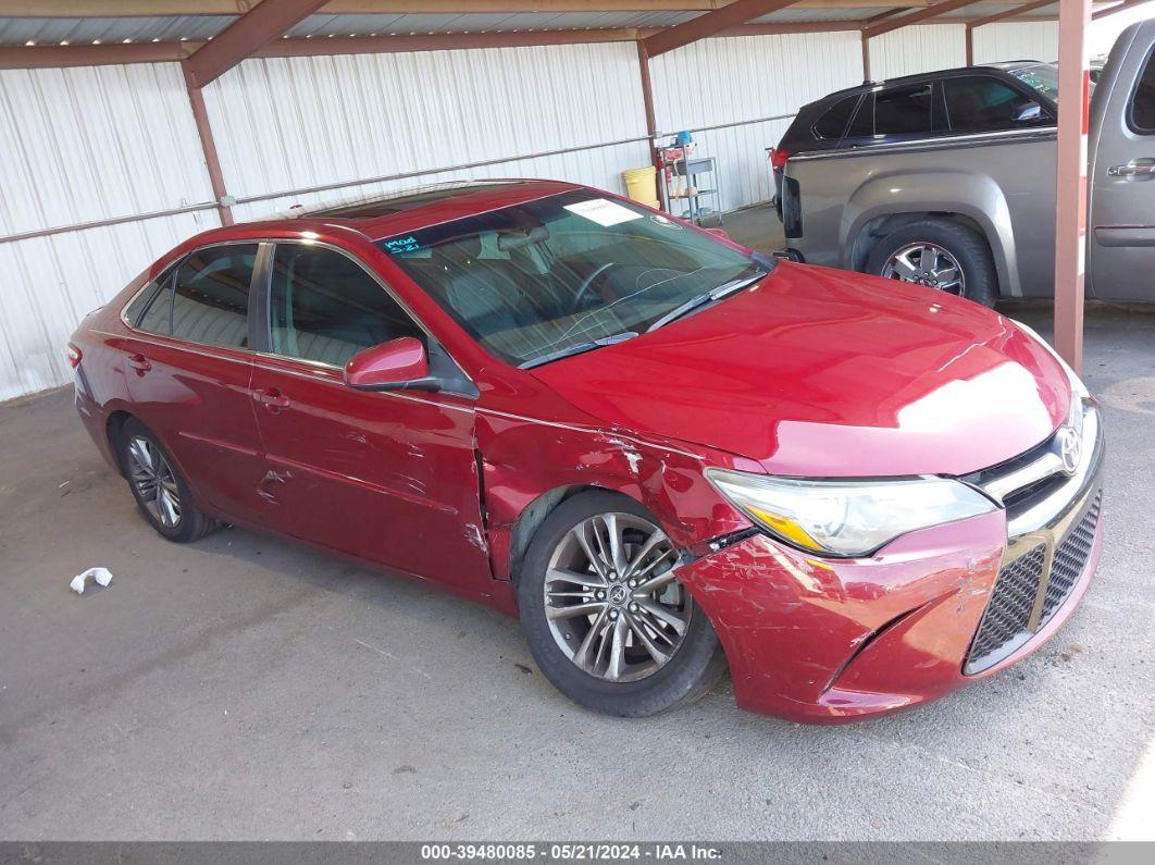 2015 TOYOTA CAMRY SE Red  Gasoline 4T1BF1FK3FU960447 photo #1