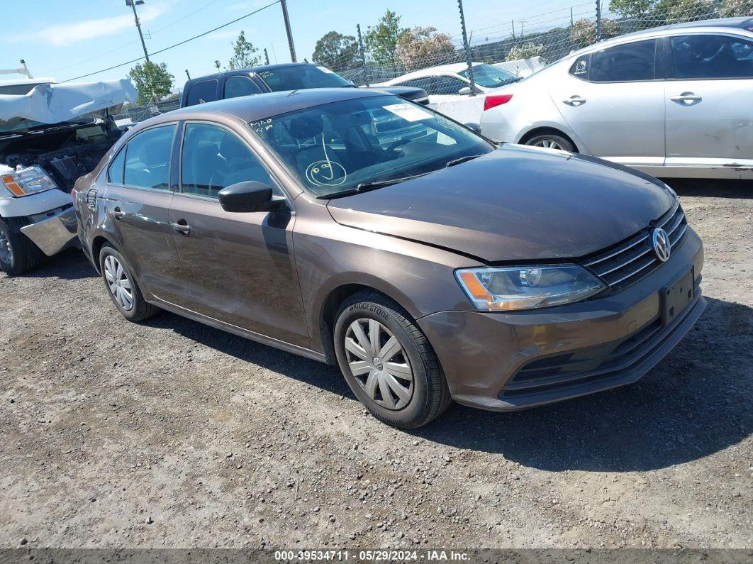 2015 VOLKSWAGEN JETTA 2.0L S Brown  gas 3VW2K7AJ2FM287847 photo #1