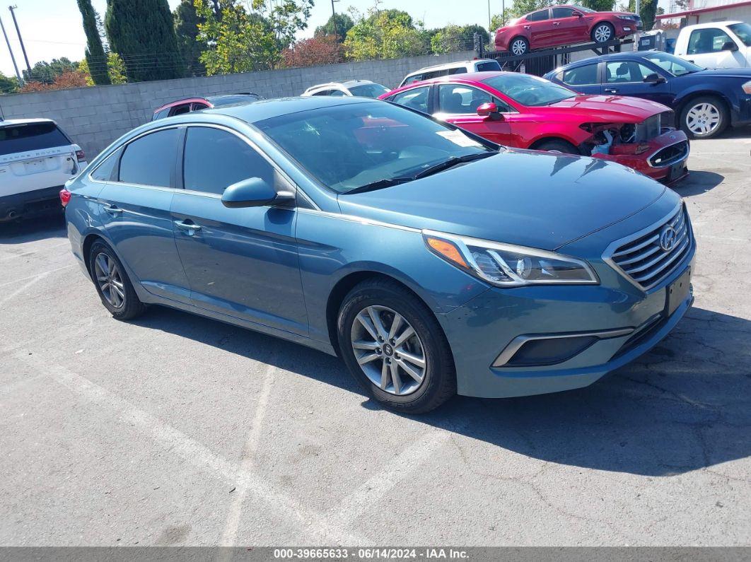 2016 HYUNDAI SONATA Blue  Gasoline 5NPE24AF5GH393579 photo #1