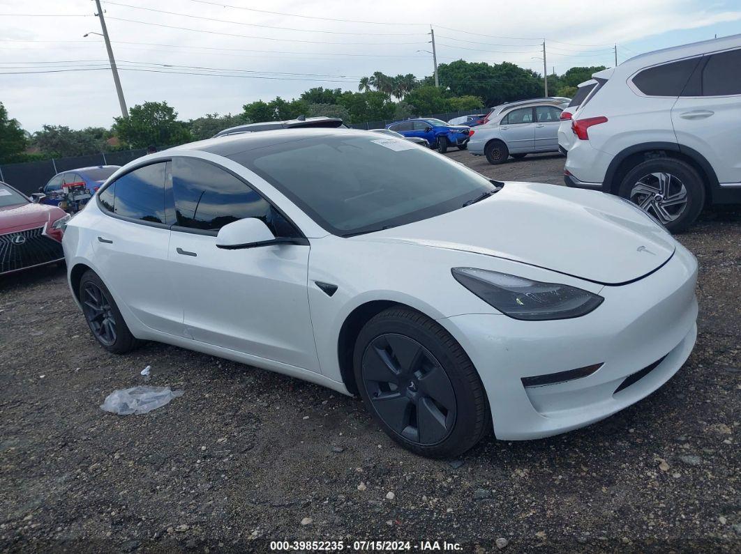 2023 TESLA MODEL 3 REAR-WHEEL DRIVE White  Electric 5YJ3E1EA6PF570456 photo #1