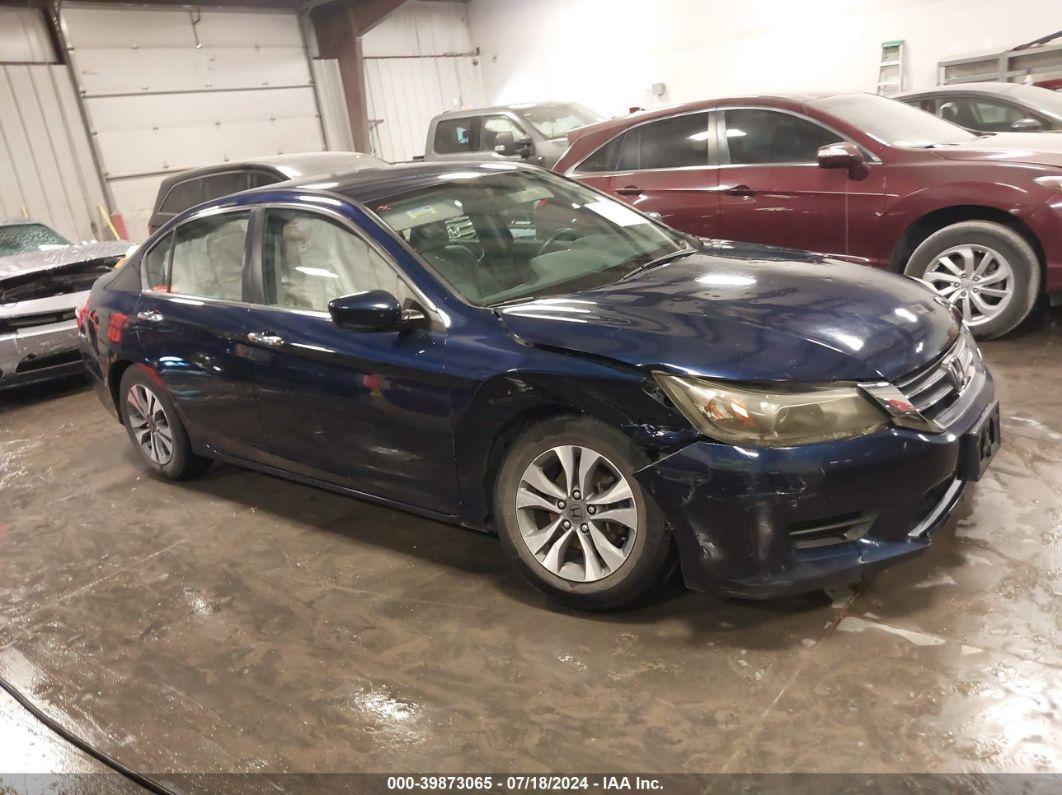 2013 HONDA ACCORD LX Blue  Gasoline 1HGCR2F31DA168747 photo #1