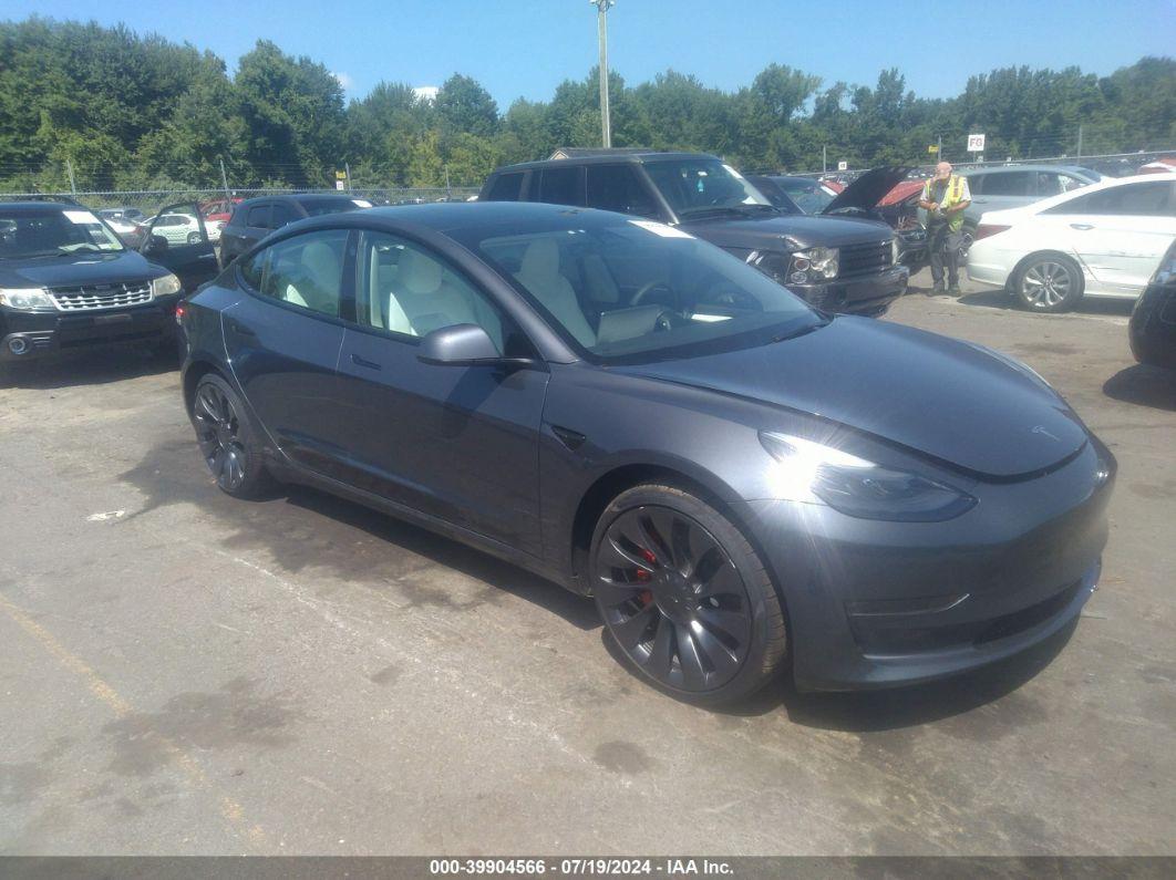 2023 TESLA MODEL 3 PERFORMANCE DUAL MOTOR ALL-WHEEL DRIVE Gray  Electric 5YJ3E1EC7PF712606 photo #1