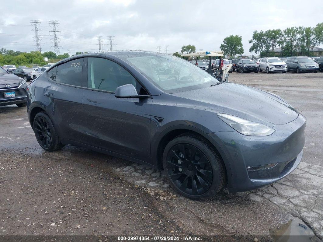 2023 TESLA MODEL Y AWD/LONG RANGE DUAL MOTOR ALL-WHEEL DRIVE Gray  Electric 7SAYGDEE2PF877629 photo #1