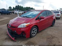 2012 TOYOTA PRIUS Red  Hybrid JTDKN3DU4C1524632 photo #3