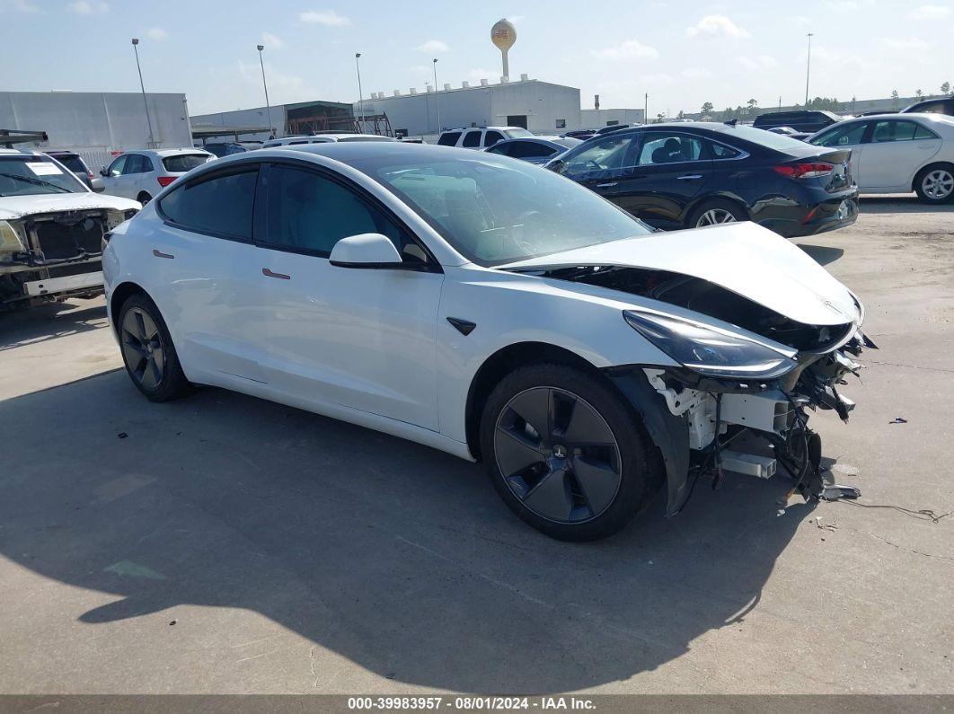 2023 TESLA MODEL 3 REAR-WHEEL DRIVE White  Electric 5YJ3E1EA8PF477860 photo #1