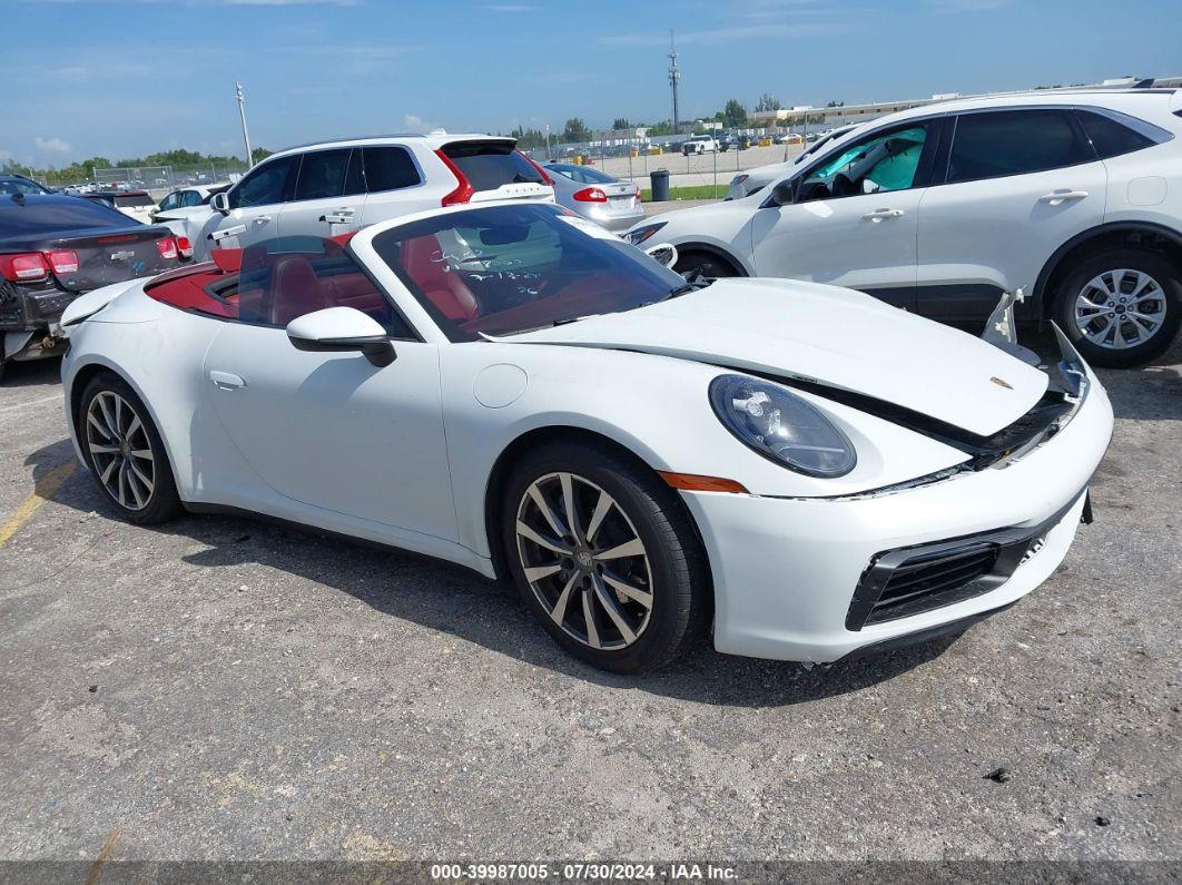 2023 PORSCHE 911 CARRERA 4 CABRIOLET/CARRERA CABRIOLET White  Gasoline WP0CA2A96PS238002 photo #1