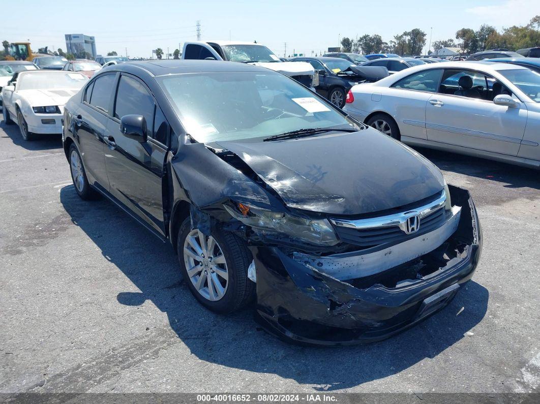 2012 HONDA CIVIC EX Black  Gasoline 19XFB2F81CE351850 photo #1