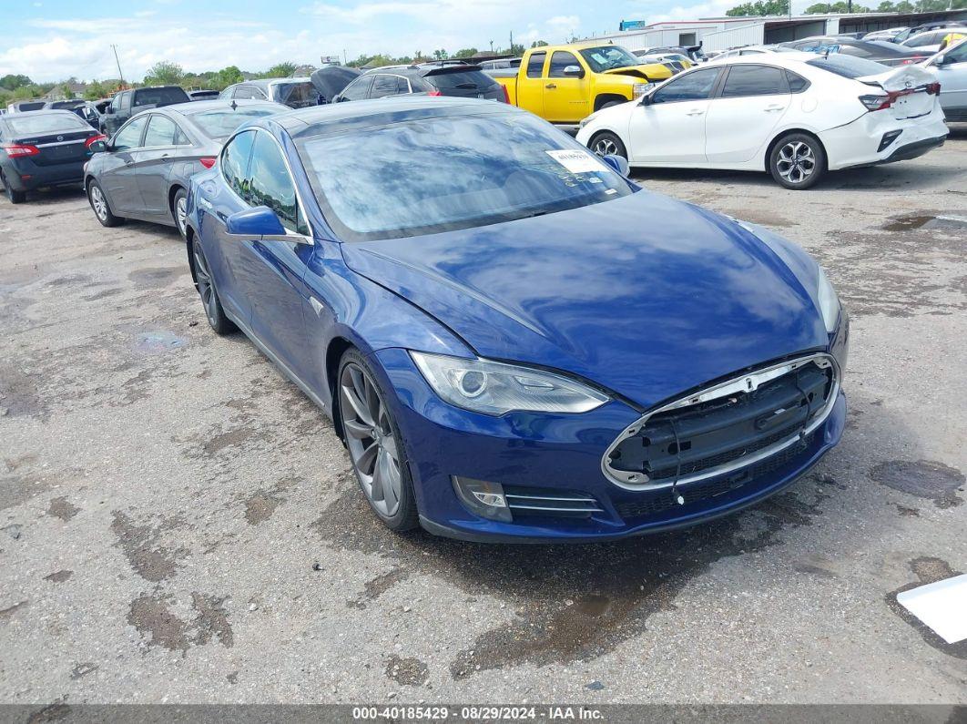 2015 TESLA MODEL S Blue  Electric 5YJSA1E29FF104437 photo #1