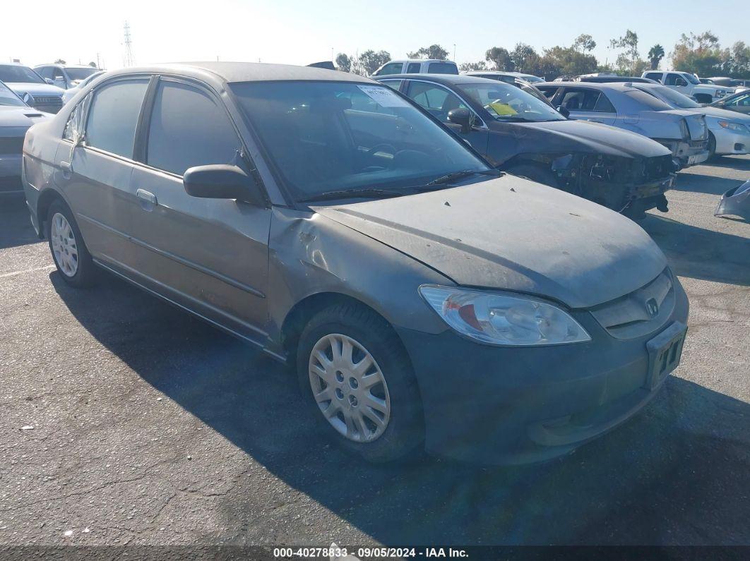 2005 HONDA CIVIC LX Gray  Gasoline 2HGES16535H510517 photo #1