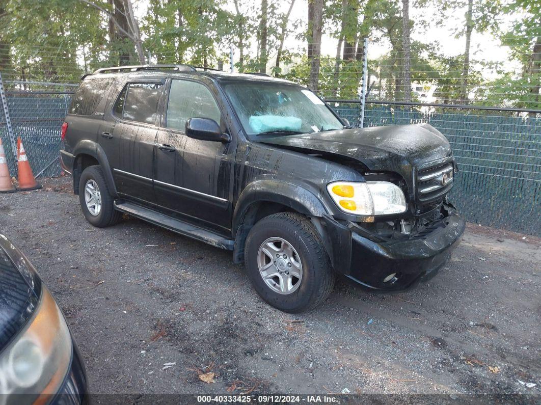 2002 TOYOTA SEQUOIA LIMITED V8 Black  Gasoline 5TDBT48A32S104003 photo #1